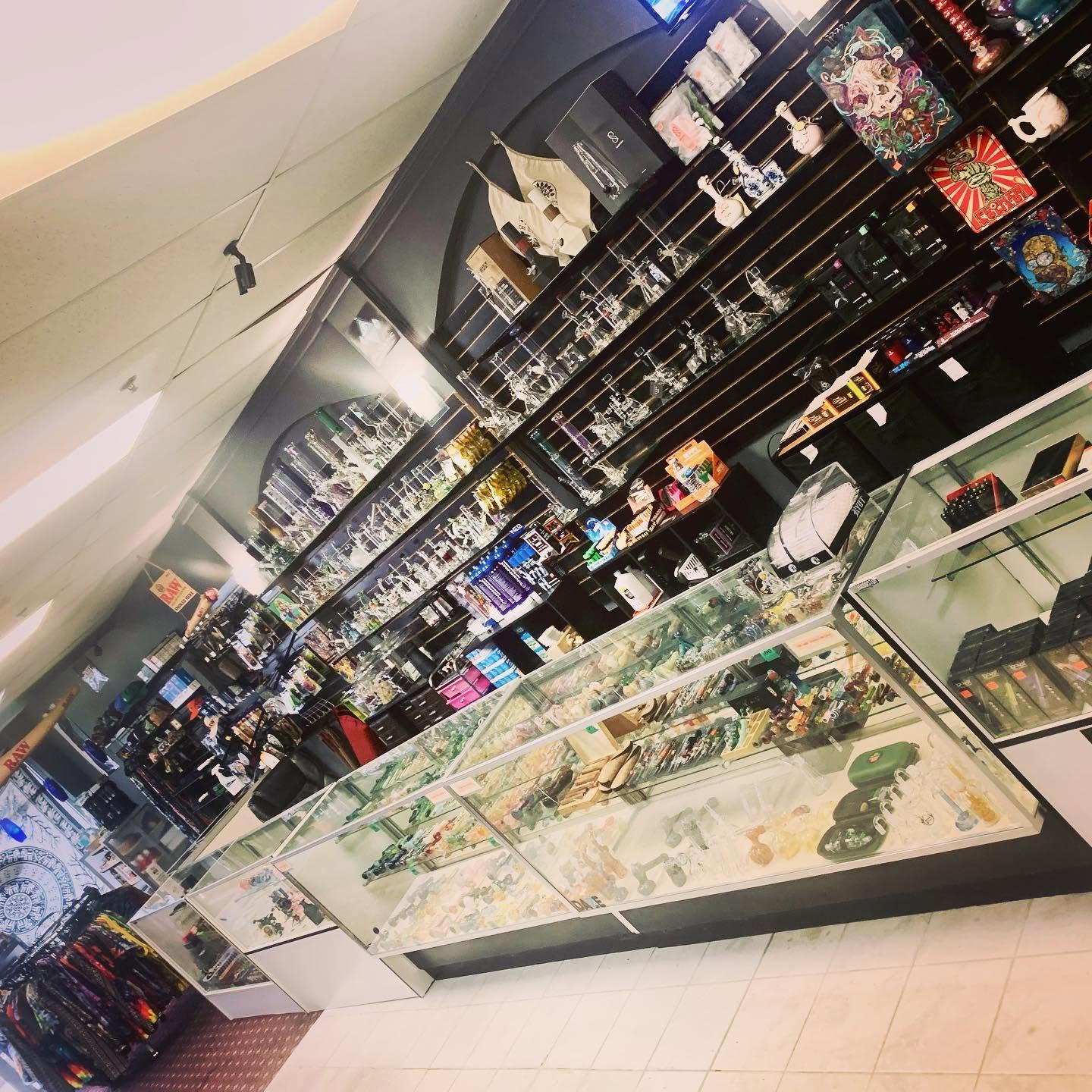 Interior view of Germantown Vapor and its display cases